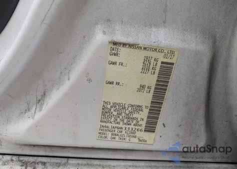 2017 Nissan Altima 2.5 S from USA, damaged, VIN 1N4AL3AP6HN333266